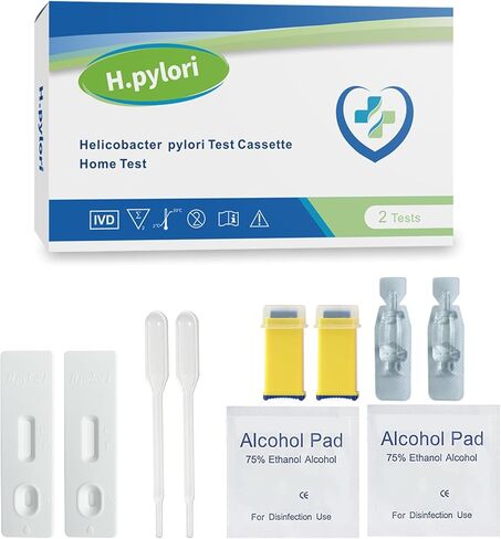 اختبار H Pylori في المنزل - مجموعة اختبار Helicobacter Pylori - اختبار ذاتي سريع ودقيق ومريح، يتضمن اختبارين، ويتم الحصول على النتائج في 10-15 دقيقة. in Kuwait