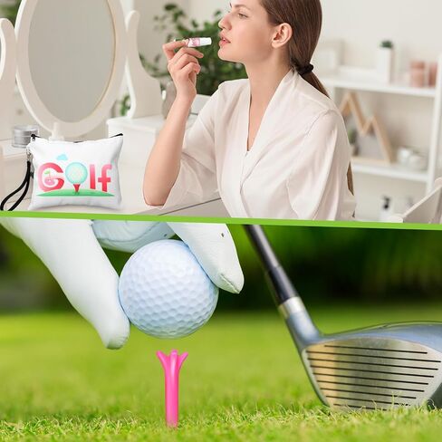 12 Set Golf Gifts for Women with 12 Canvas Makeup Cosmetic Bags 12 Golf Lip Balms and 48 Pink Golf Tees Golf Accessories for Golfer Ladies Girls Golf Party Favors in Saudi Arabia