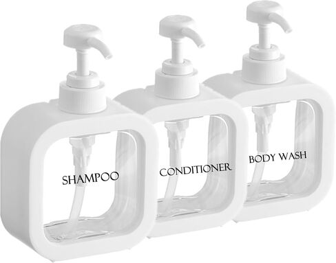 3pcs Hand Soap Dispenser Bathroom, Modern Dish Soap Dispenser for Kitchen Sink, 10oz Plastic Black Soap Dispenser with Pump and Labels in Saudi Arabia