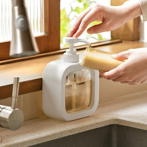 3pcs Hand Soap Dispenser Bathroom, Modern Dish Soap Dispenser for Kitchen Sink, 10oz Plastic Black Soap Dispenser with Pump and Labels in Saudi Arabia