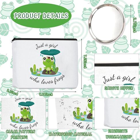 Frog Gifts for Frog Lovers, Includes Frog Makeup Bag, Cute Frog Socks, Frogs Writing Gel Ink Pen & Mini Round Mirror, Just Who Loves Frogs, Funny Frogs Gifts, Birthday Gift for Women in Kuwait