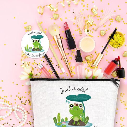 Frog Gifts for Frog Lovers, Includes Frog Makeup Bag, Cute Frog Socks, Frogs Writing Gel Ink Pen & Mini Round Mirror, Just Who Loves Frogs, Funny Frogs Gifts, Birthday Gift for Women in Kuwait