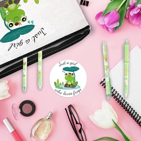 Frog Gifts for Frog Lovers, Includes Frog Makeup Bag, Cute Frog Socks, Frogs Writing Gel Ink Pen & Mini Round Mirror, Just Who Loves Frogs, Funny Frogs Gifts, Birthday Gift for Women in Kuwait