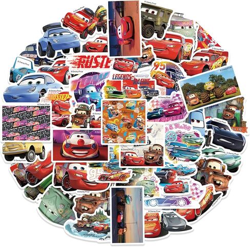 50 قطعة من ملصقات السيارات الكرتونية للأطفال ملصقات أفلام ديزني ملصقات شخصيات كرتونية لطيفة للأطفال والمراهقين والبالغين مقاومة للماء من الفينيل ملصقات السيارات الكرتونية الأمريكية لزجاجة المياه وأمتعة الكمبيوتر المحمول (السيارات) in Kuwait