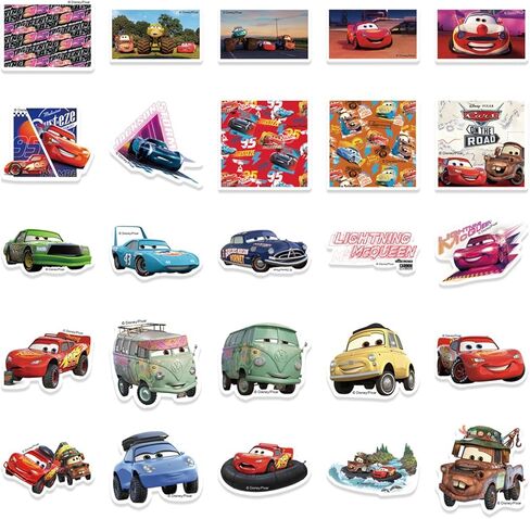 50 قطعة من ملصقات السيارات الكرتونية للأطفال ملصقات أفلام ديزني ملصقات شخصيات كرتونية لطيفة للأطفال والمراهقين والبالغين مقاومة للماء من الفينيل ملصقات السيارات الكرتونية الأمريكية لزجاجة المياه وأمتعة الكمبيوتر المحمول (السيارات) in Kuwait