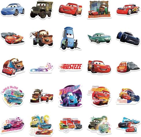 50 قطعة من ملصقات السيارات الكرتونية للأطفال ملصقات أفلام ديزني ملصقات شخصيات كرتونية لطيفة للأطفال والمراهقين والبالغين مقاومة للماء من الفينيل ملصقات السيارات الكرتونية الأمريكية لزجاجة المياه وأمتعة الكمبيوتر المحمول (السيارات) in Kuwait
