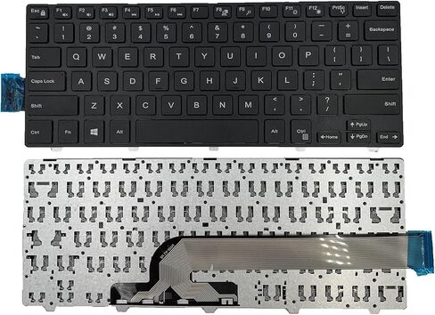لوحة مفاتيح بديلة للكمبيوتر المحمول Dell Inspiron 3442 Series 14-5000 14-5447 14-3000 3443 3451 3452 3458 3446 3448 N5447 N3442 14CR 14MR 050x15 SN8233 تخطيط أمريكي بدون إضاءة خلفية تخطيط أمريكي أسود in Saudi Arabia