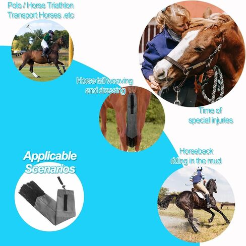 Horse Tail Bag, Hook and Loop Design Horse Tail Guard,Horse Care Blankets,Pretect Horse Tail(Grey) in Saudi Arabia