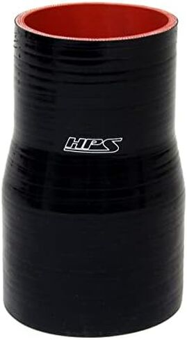 HPS HTSRNBLK-151 2.5 بوصة - 2.75 بوصة معرف، 6 بوصة طول، خرطوم توصيل مخفض من السيليكون، درجة حرارة عالية معززة بـ 4 طبقات، سيليكون، أسود in Saudi Arabia