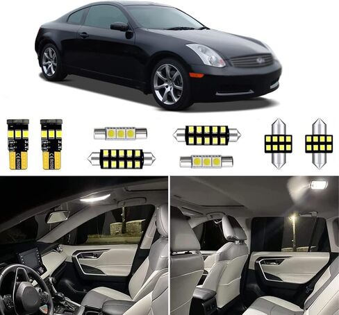 10 قطعة G35 كوبيه مصابيح LED داخلية بديلة لـ 2003 2004 2005 2006 إنفينيتي G35 كوبيه 6000K حزمة لمبات LED داخلية بيضاء فائقة السطوع + أداة تركيب in Kuwait