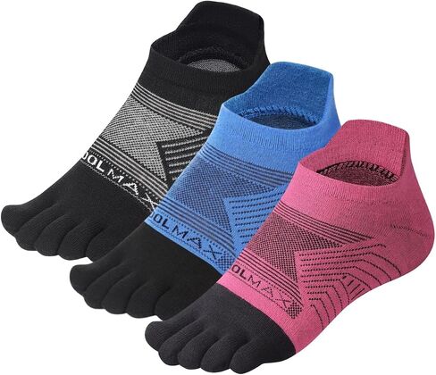Toe Socks for Men Women Coolmax Five Finger Socks Running Athletic Toe Socks No Show 3 Pairs in Saudi Arabia