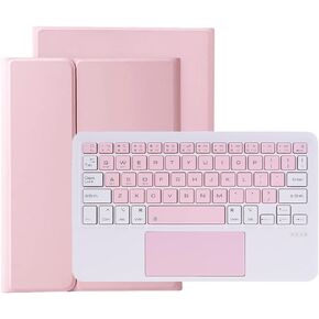 iPad 10.2" 9th Gen 8th Gen /7th Gen Keyboard case iPad Air3 Pro 10.5" with trackpad Cute Dual-Color BT Keyboard Detachable Ultra-Thin Smart Cover (iPad7/iPad8/iPad9/Air3/Pro10.5, Pink+White)