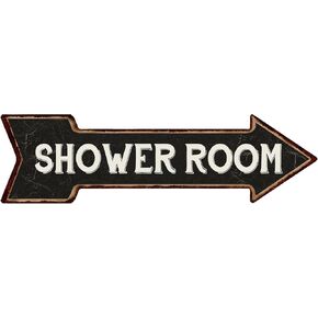 غرفة الاستحمام المعادن السهم الأيسر علامة الرجعية نظرة 6 "× 18" القصدير الديكور الفن تسجيل للمنزل المطبخ الحمام مزرعة مضحك جدار ديكور in Kuwait