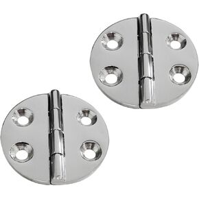 Marine Grade316 Stainless Steel Mirror Polished Cast Round Hinge Dia 2.5" for Door,Cabinet Boat, RVs (Pair)