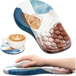 2 in 1 Ergonomic Mouse Pad with Wrist Support, Wrist Pad Cushion for Mouse Non-Slip Base Massage Design, Mousepad for Carpal Tunnel Home Office (Green Bee), BGA05002B01825ELZ