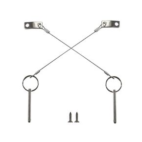 4PIECES of Bimini Top Ball Pin with Lanyard Dia 3/16"(4.8MM) , Usable Length 2"(50mm), Total Length 2-1/2"(63mm) Full 316 Stainless Steel, Quick Release Pin Marine Hardware