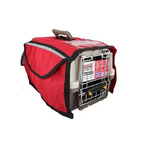 غطاء بيت السفر مقاس 19 بوصة، حامل الكلب، قفص القطط، قفص الحيوانات الأليفة، الجرو، خفيف، مانع للبرد والرياح، غطاء طوارئ أحمر مع شريط عاكس للحيوانات الأليفة الصغيرة والمتوسطة الحجم in Kuwait