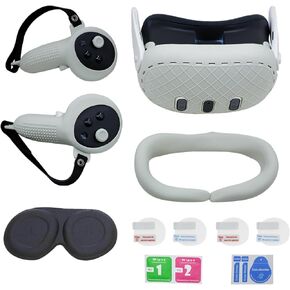 Silicone Protective Cover Set Compatible with Oculus Quest 3,Grip Cover, Face Cover,Headset Protective Shell