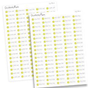 Micro Clear Practice and Game Day Stickers, 30" tall, Black Lettering, Modern Functional Planning Stickers (Tennis)