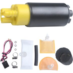 New 1pc High Performance Electric Gas Intank EFI Fuel Pump With Strainer/Filter + Rubber Gasket/Hose + Stainless Steel Clamps + Universal Wiring Harness/Plug Pigtail Connector & Installation Kit