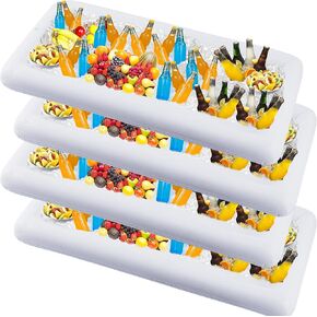 Zcaukya Inflatable Serving Bar, 4 Pack Ice Serving Buffet Salad Cooler, Salad Serving Sets