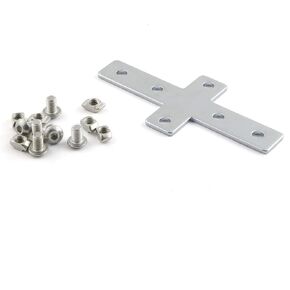 Aluminum Profile Connector Bracket Set,4Pcs L Shape Connector, 16Pcs M5 T-Slot Nuts, 16Pcs M5x8mm Hex Socket Cap Screw Bolt,for 6mm Slot 2020 Series Aluminum Profile
