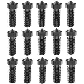 15PCS Hardened Nozzles Kit for Anycubic Vyper, 3D Printer 7PCS 0.4mm Nozzles and 2PCS 0.2mm, 0.6mm, 0.8mm Wear Resistance Nozzles Kit for Anycubic Vyper, Kobra Plus, Kobra Max