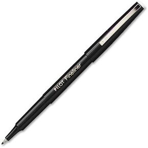 Pilot Fineliner Markers-Fineliner Marker, Airtight Cap, Fine Point, Black Ink 12 pens