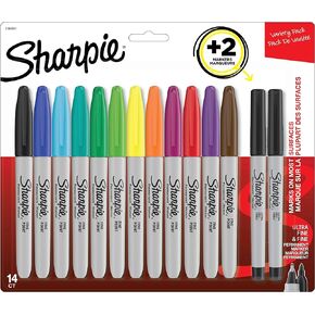 SHARPIE Fine Point Permanent Marker Set - 12 Assorted Fine Point Markers plus 2 Ultra Fine Point Markers
