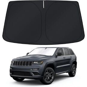 Bestview Windshield Sun Shade for 2011-2021 Jeep Grand Cherokee, Front Window Sunshade Sun Visor Protector Block UV Rays Heat, Foldable 2 Layers 210T Material