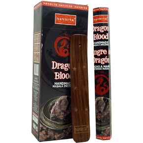 Nandita Dragon Blood Incense Sticks | 120 Sticks Total | Free Ash Catcher