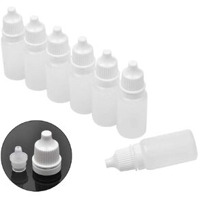 US 50pcs 10ml Empty Plastic Squeezable Dropper Bottles Eye Liquid Dropper Sample