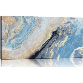 Beach Wall Art Picture for Living Room - Window Frame Style Canvas Wall Decor Ocean Sunset - Blue Sea and White Sand Painting on Canvas for Bedroom Office Home Decoration