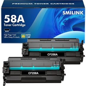 58A CF258A 58X CF258X Toner: Replacement for 58A HP Toner Cartridge Black (with Chip) CF258A 58X CF258X for MFP M428fdw M428fdn M428dw Pro M404n M404dn M404dw M428 M404 Printer High Yield ( 2 Pack )