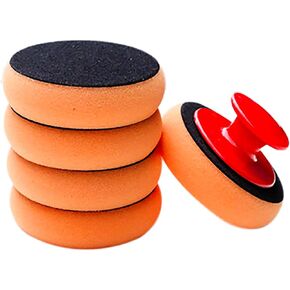 Buffing Polishing Pads, 5Pcs 3.9 Inch Backing Plate Compound Buffing Sponge Pads for Polishing and Waxing with Grip Handle