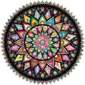 5D Mandala Diamond Painting Kits for Adults, DIY Diamond Art Full Drill Cross Stitch Embroidery Crafts, Mosaic Making, Home Decor (14 x 14 in) (C Black)