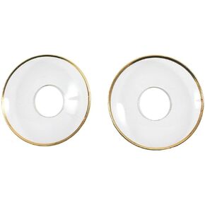 Wax Catcher Bobeche - Clear Glass with Gold Rim - Pack of 2 Drip Stoppers