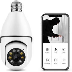1080P 360°Rotate Auto Tracking Panoramic Camera Light Bulb Night VisionWireless for WiFi PTZ IP Cam Remote Viewing Security E27 Interface Home Security Webcam Two Way Voice in Saudi Arabia