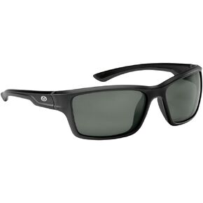 Flying Fisherman Cove Wrap Around Polarized Sunglasses, Matte Black Frame/Smoke Lens, Medium