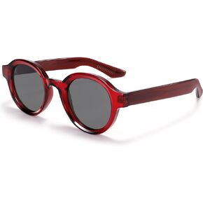Round Acetate Polarized Sunglasses for Women Men Trendy UV Protection Retro Circle Sunnies