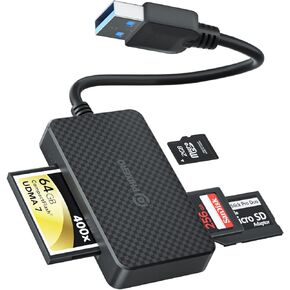 قارئ بطاقات SD من PHIXERO USB A، محول 4 في 1 SD/CF/MS/Micro SD مع قارئ بطاقات ذاكرة فائق السرعة 5 جيجابت في الثانية متوافق مع أجهزة الكمبيوتر المحمول والكمبيوتر المزود بمنفذ USB-A والمزيد من أجهزة USB A