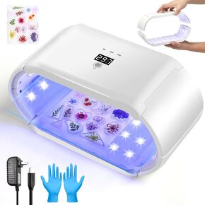 UV Light for Resin, 48W Two-Sided Fast Curing UV Resin Light with Adjustable Time Setting Large Size Portable Foldable UV Lamp with Silicone Mold