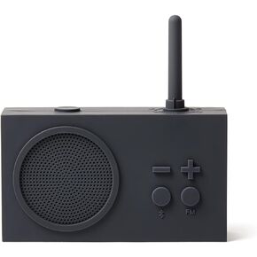 Lexon TYKHO 3 Wireless Bluetooth Speaker and FM Radio, Splashproof and Rechargeable - Black