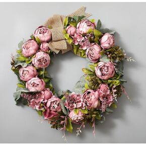 Wreaths for Front Door 24 inch Fall Wreaths Door Wreaths for Front Door with Peony Grapevine Base in Spring Summer Autumn Winter Wreaths for Indoor Outdoor in Saudi Arabia