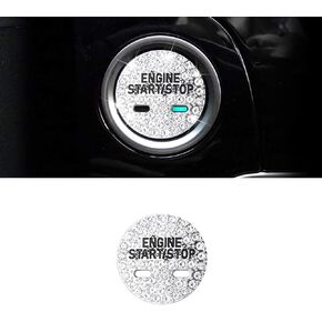 Car Interior Bling Accessories for Buick Encore Envision LaCrosse Regal Verano Ignition Button Push Engine Start Stop Decals Stickers Covers Parts Decoration Men Women Zinc Alloy Crystal Silver