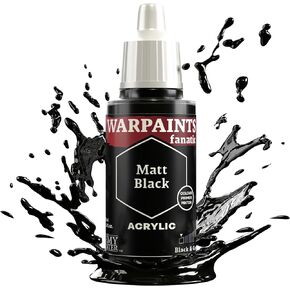 The Army Painter Warpaint Fanatics Matt Black Acrylics Miniature Hobby Painting with Fanatics Warpaint, Quality Paint for Miniature Wargaming