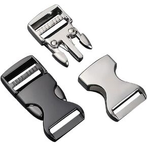 6 Set Metal Side Release Buckles 3/4"Adjustable Quick Release Zinc Clasps for 20mm Straps Webbing Bracelet Backpack