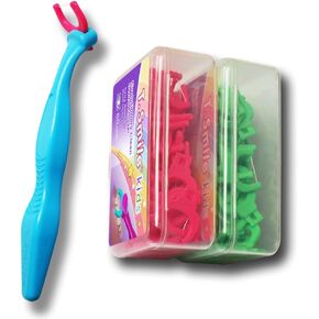 Kids Evolutionary Clean Flossers, Kit of Refills Plus Handle, for Children Ages 3+, (1 Blue Handle + 120 Refills)