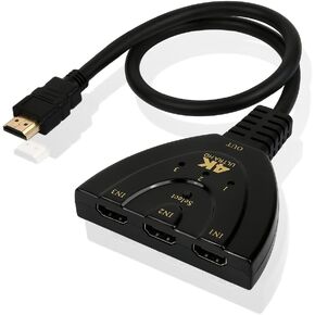 DS. DISTINCTIVE STYLE HDMI Switch HDMI Hub HDMI Splitter 3 in 1 Out HDMI Adapter for TV Supports Full HD 4K 1080P 3D