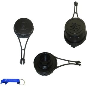 TC-Motor 3pcs Fuel Tank Gas Cap Cover For Briggs & Stratton Engines 450E 500E 550E 625EX 675EX 725EX 950-1000 Series Replace 799585 799684 Troy Bilt 200 100 Mower 550EX B&S Engine Craftsman 580752950